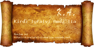 Királyfalvi Amélia névjegykártya